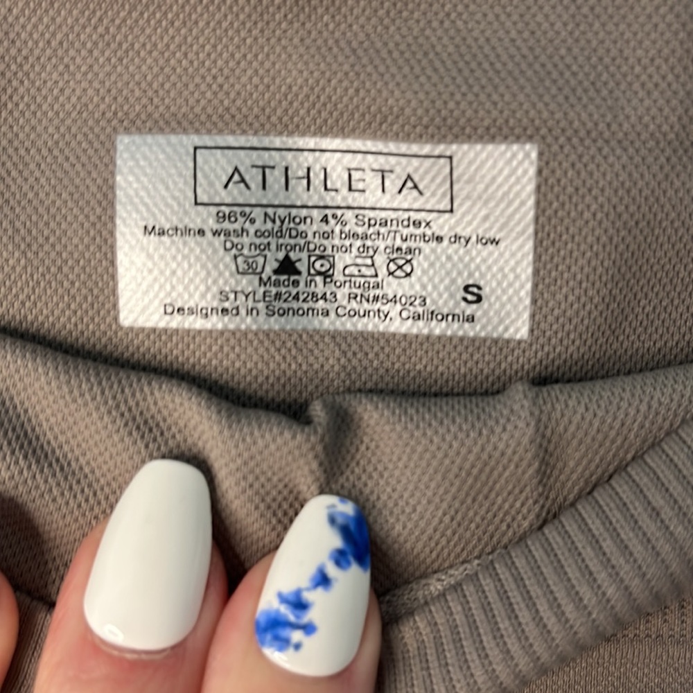 Athleta Mauve Brown Striped Seamless Leggings - Picture 4 of 5